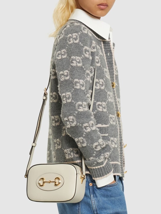 Gucci: Small 1955 Horsebit leather shoulder bag - Mystic White - women_1 | Luisa Via Roma