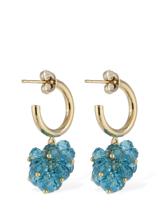 Isabel Marant: Polly glass hoop earrings - Amazon/Gold - women_1 | Luisa Via Roma