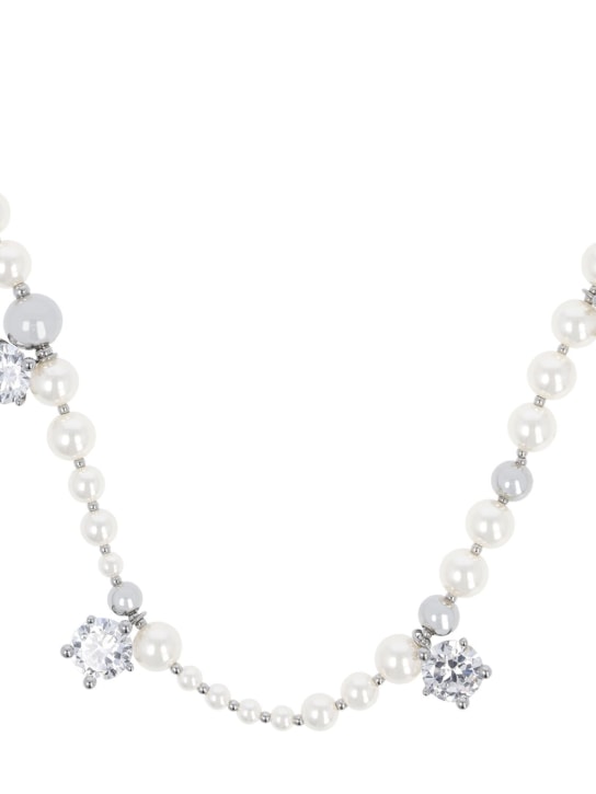 Panconesi: Perla collar necklace - White/Crystal - men_1 | Luisa Via Roma