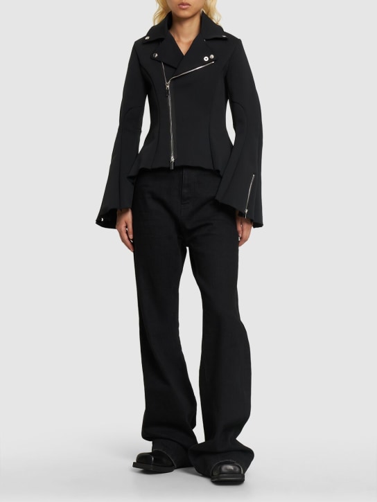 Noir Kei Ninomiya: Strict gabardine fit & volume zip jacket - Black - women_1 | Luisa Via Roma