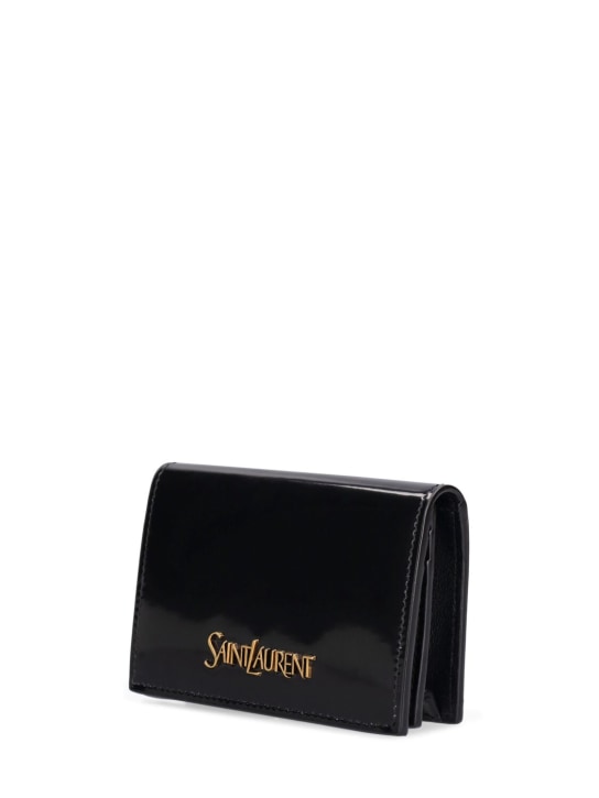 Saint Laurent: Brushed leather card case - Black - women_1 | Luisa Via Roma