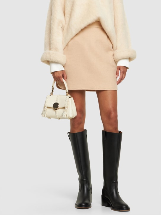 Chloé: Small Penelope leather top handle bag - Misty Ivory - women_1 | Luisa Via Roma