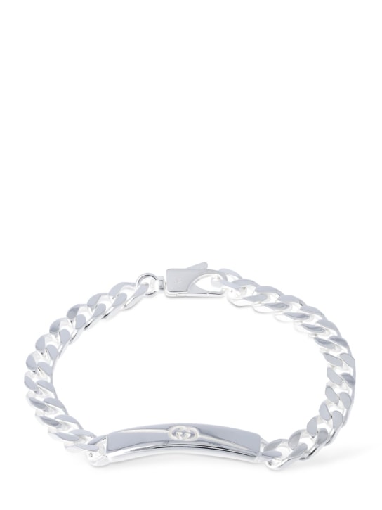 Gucci: Gucci Tag sterling silver bracelet - Silver - men_0 | Luisa Via Roma