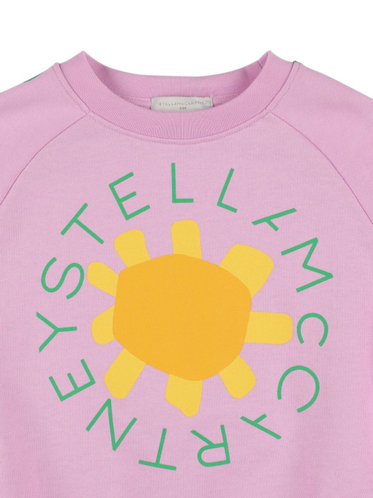 Stella Mccartney Kids: 프린트 코튼 스웻셔츠 - 핑크 - kids-girls_1 | Luisa Via Roma