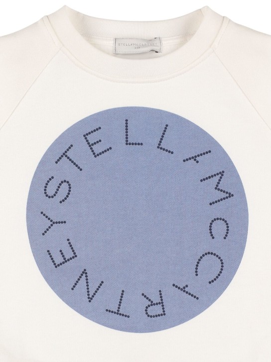 Stella Mccartney Kids: Sweat-shirt en coton biologique à logo - Blanc - kids-girls_1 | Luisa Via Roma