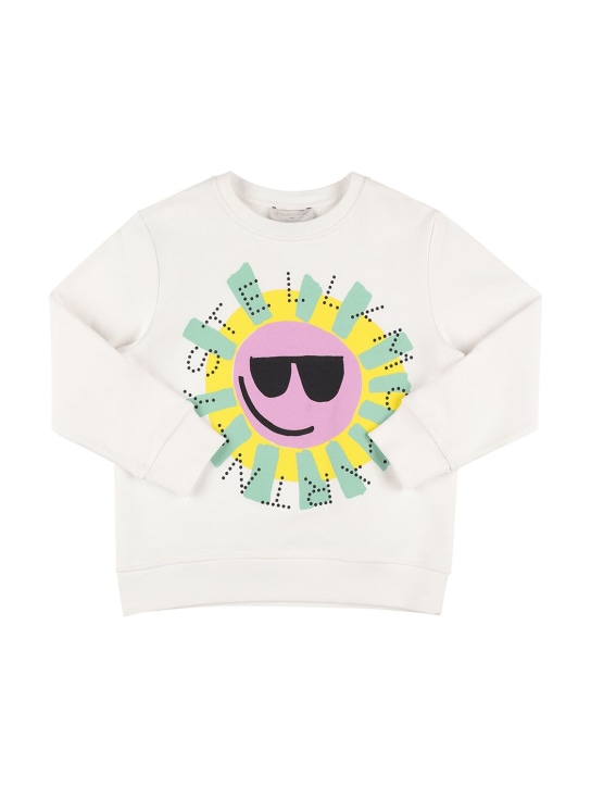 Stella Mccartney Kids: Sweatshirt aus Bio-Baumwolle mit Logo - Weiß - kids-girls_0 | Luisa Via Roma