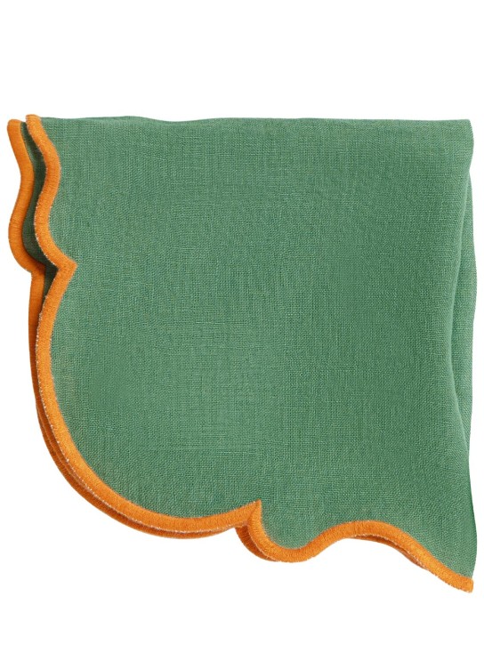 Bitossi Home: Lot de 4 serviettes de table en lin - Vert - ecraft_0 | Luisa Via Roma