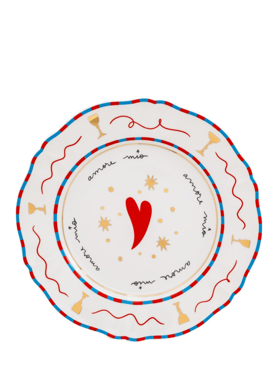 Bitossi Home: Assiette plate en porcelaine Heart - Blanc - ecraft_0 | Luisa Via Roma