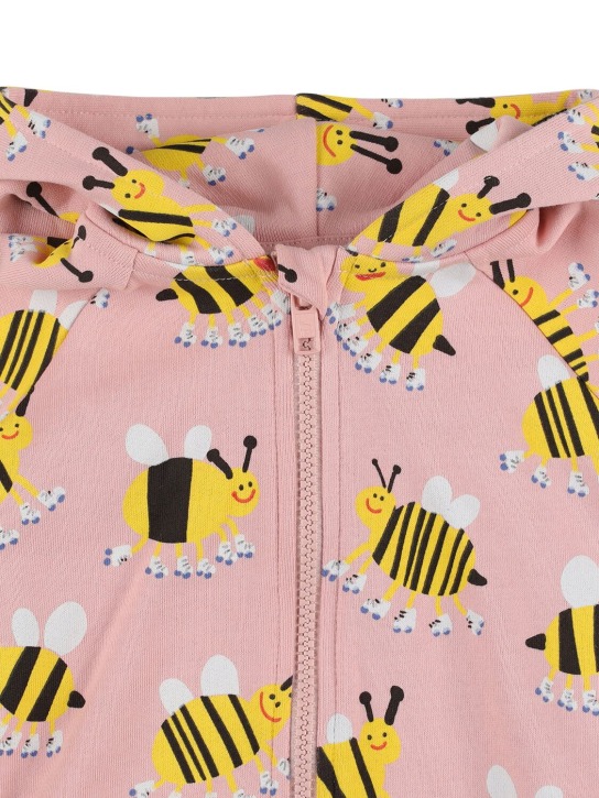Stella Mccartney Kids: Sweat-shirt zippé en coton biologique à capuche - Rose/Multicolore - kids-girls_1 | Luisa Via Roma