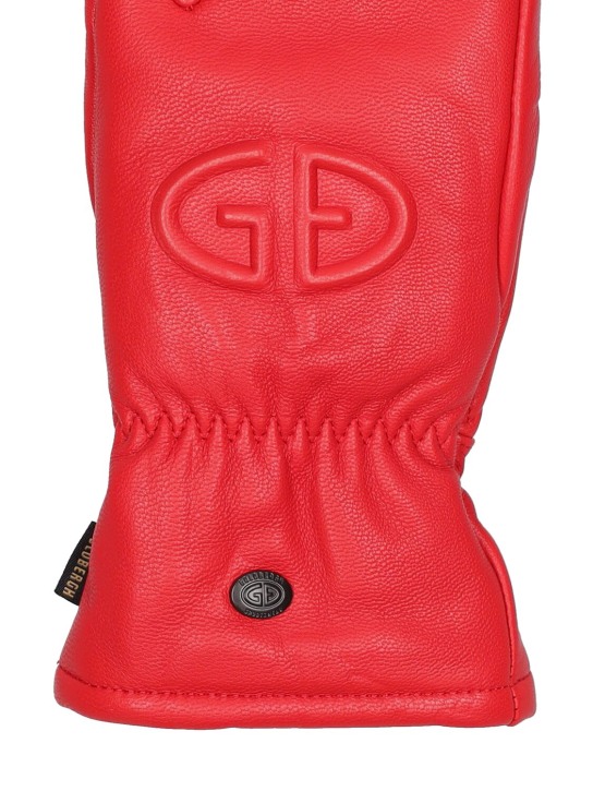 Goldbergh: Freeze leather gloves - Red - women_1 | Luisa Via Roma