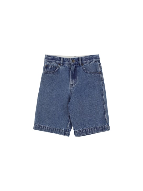 Stella Mccartney Kids: Organic cotton light denim shorts - Blue - kids-boys_0 | Luisa Via Roma