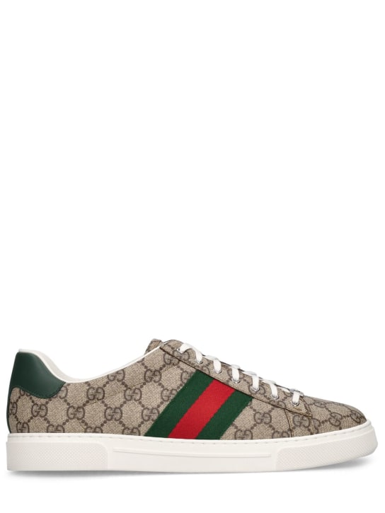 Gucci: Sneakers Ace GG Supreme - Beige/Marrone - men_0 | Luisa Via Roma