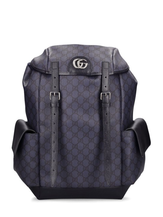 Gucci: Ophidia GG supreme backpack - Blue/Black - men_0 | Luisa Via Roma