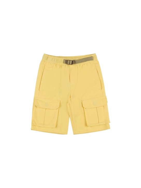 Stella Mccartney Kids: Organic cotton gabardine shorts - Yellow - kids-boys_0 | Luisa Via Roma