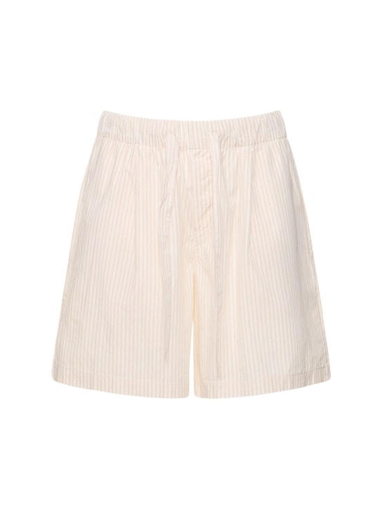 BIRKENSTOCK Tekla: Shorts in cotone con pinces - Bianco/Beige - women_0 | Luisa Via Roma