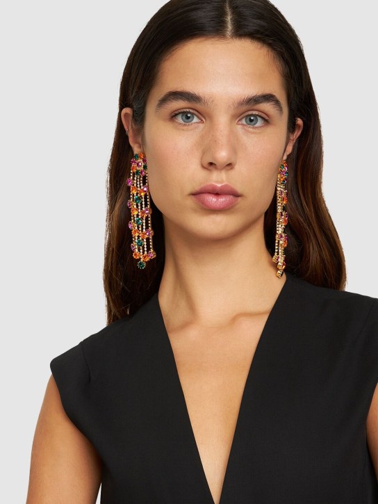 Magda Butrym: Colorful crystal flower dangle earrings - women_1 | Luisa Via Roma
