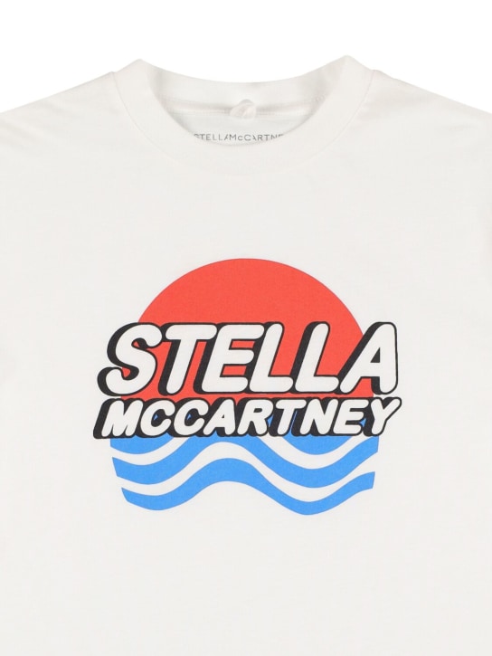 Stella Mccartney Kids: 프린트 오가닉 코튼 저지 티셔츠 - 화이트 - kids-boys_1 | Luisa Via Roma