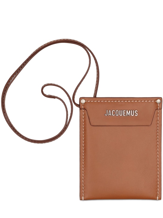 Jacquemus: Le Porte Poche Meunier leather wallet - Light Brown 2 - men_0 | Luisa Via Roma