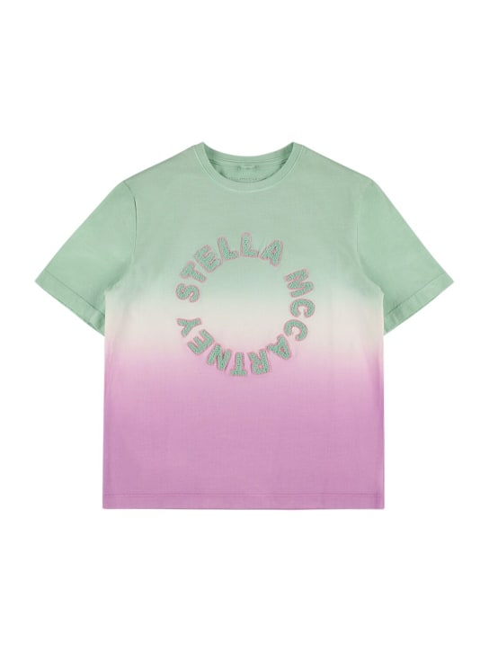 Stella Mccartney Kids: Organic cotton degradé logo t-shirt - Multicolor - kids-girls_0 | Luisa Via Roma