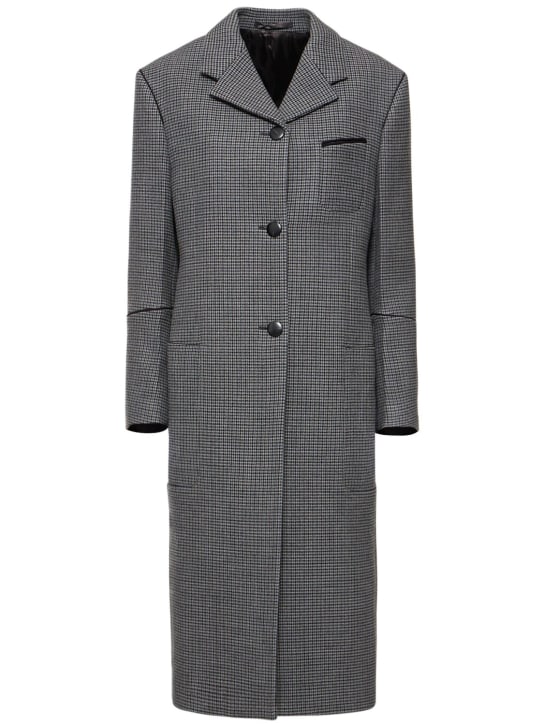 Ferragamo: Zweireihiger Mantel aus Wolle - Grau/Schwarz - women_0 | Luisa Via Roma