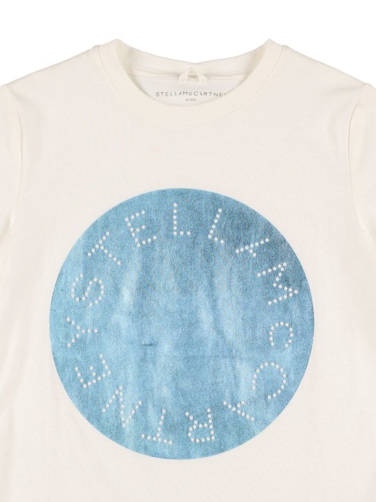 Stella Mccartney Kids: Bedrucktes T-Shirt mit Logotasche - Weiß - kids-girls_1 | Luisa Via Roma