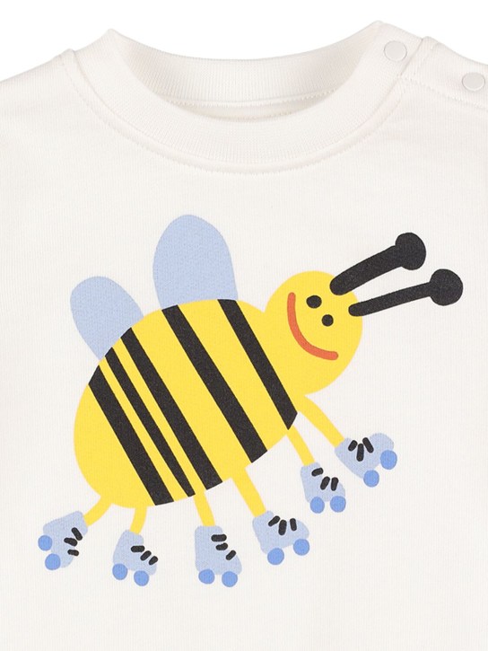 Stella Mccartney Kids: Sweat-shirt en coton biologique imprimé - Blanc - kids-boys_1 | Luisa Via Roma