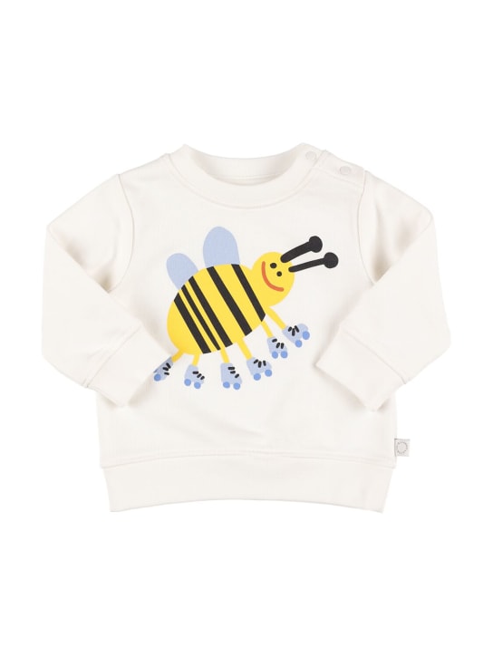 Stella Mccartney Kids: Sweat-shirt en coton biologique imprimé - Blanc - kids-boys_0 | Luisa Via Roma