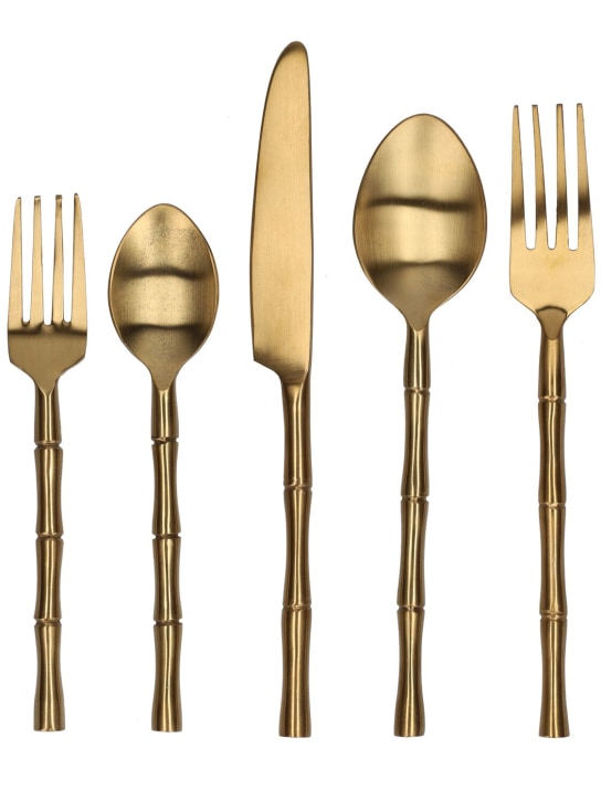 Les Ottomans: Gold Bamboo cutlery set - Gold - ecraft_0 | Luisa Via Roma