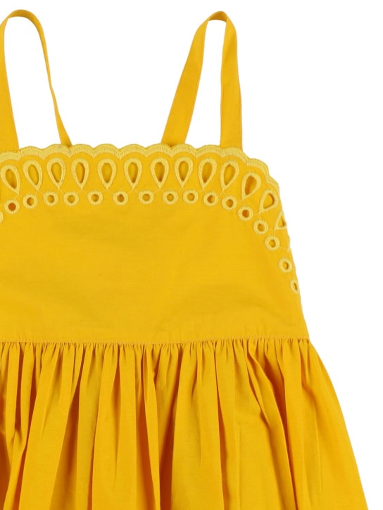 Stella Mccartney Kids: Organic cotton openwork dress - Yellow - kids-girls_1 | Luisa Via Roma