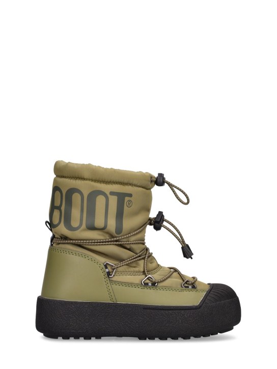 Moon Boot: Nylon ankle snow boots - Military Green - kids-girls_0 | Luisa Via Roma
