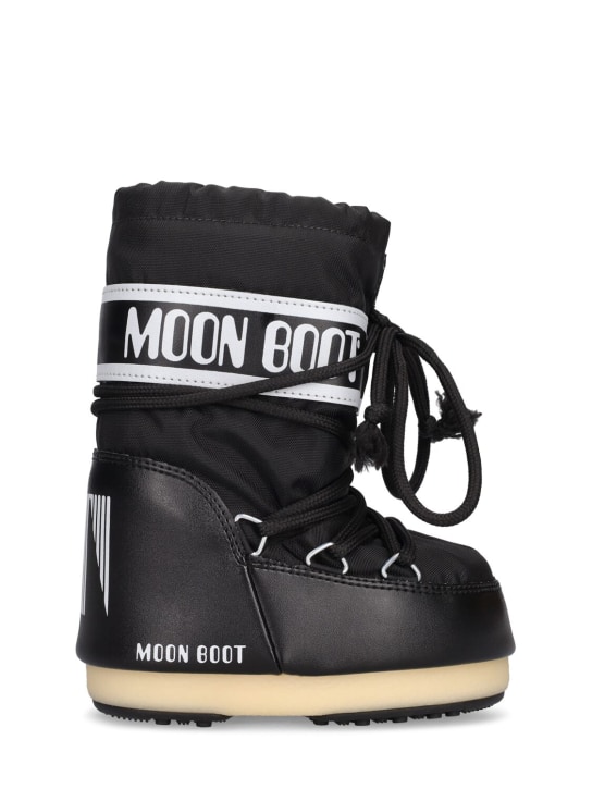Moon Boot: 아이콘 나일론 스노우 부츠 - 블랙 - kids-boys_0 | Luisa Via Roma
