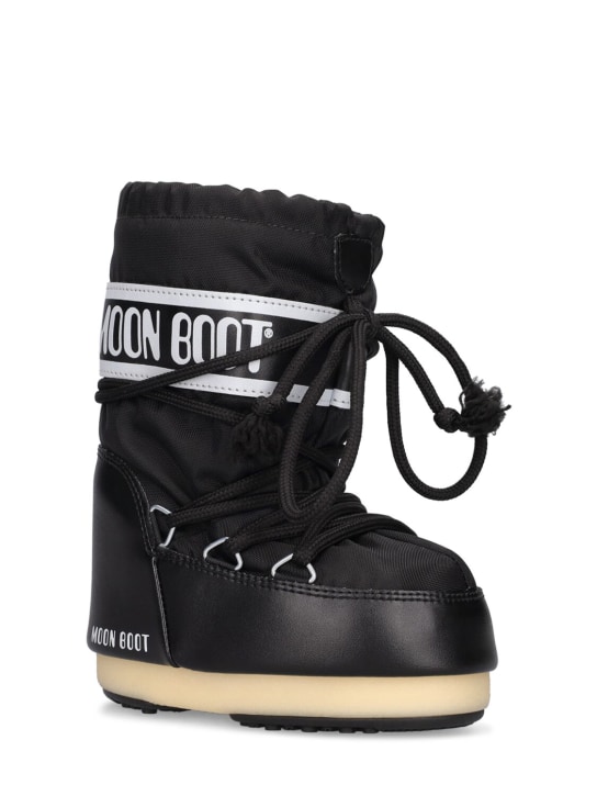 Moon Boot: Icon tall nylon snow boots - Black - kids-boys_1 | Luisa Via Roma