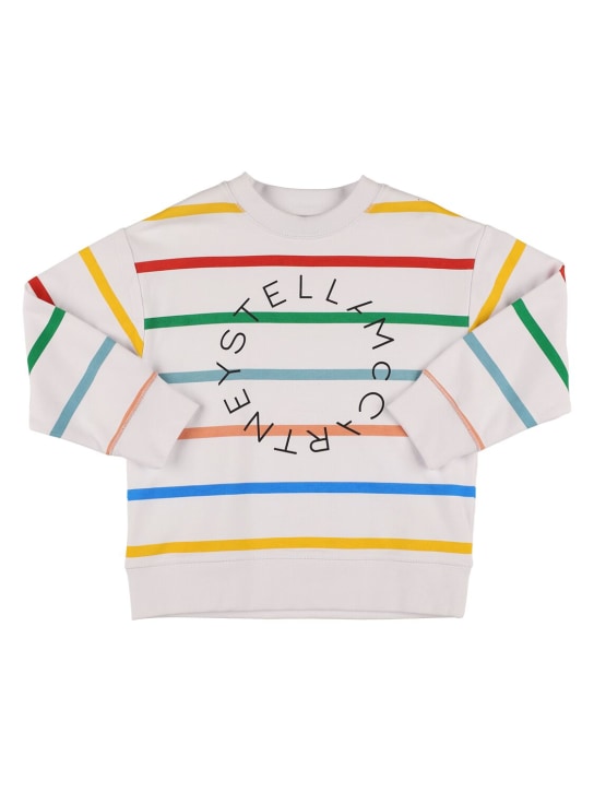 Stella Mccartney Kids: Organic cotton logo sweatshirt - White/Multi - kids-boys_0 | Luisa Via Roma