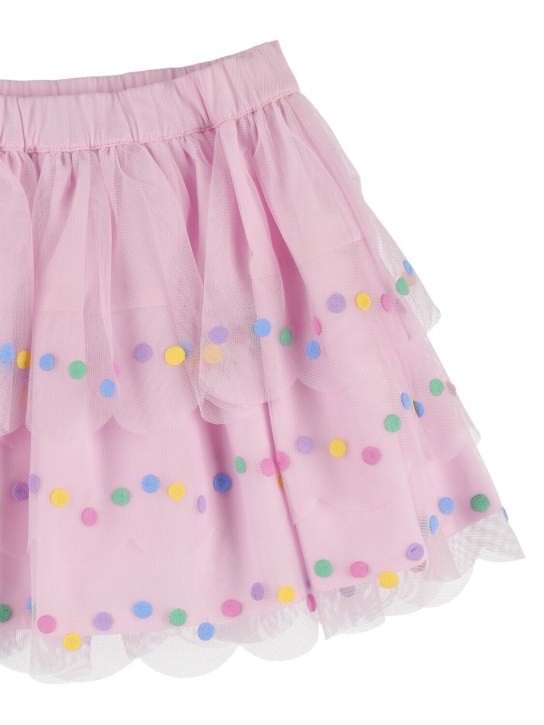 Stella Mccartney Kids: Embroidered tulle mini skirt - Pink - kids-girls_1 | Luisa Via Roma