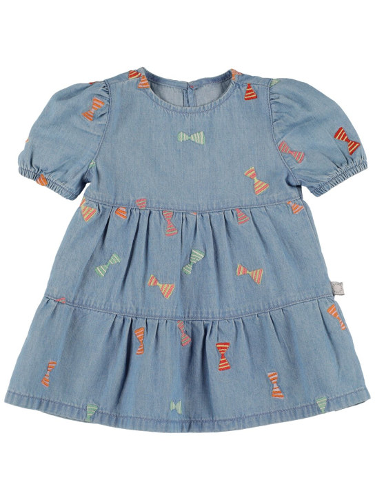 Stella Mccartney Kids: Organic cotton embroidered denim dress - Blue - kids-girls_0 | Luisa Via Roma
