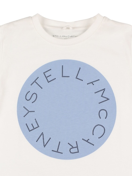 Stella Mccartney Kids: T-shirt in cotone organico con logo - Bianco - kids-girls_1 | Luisa Via Roma