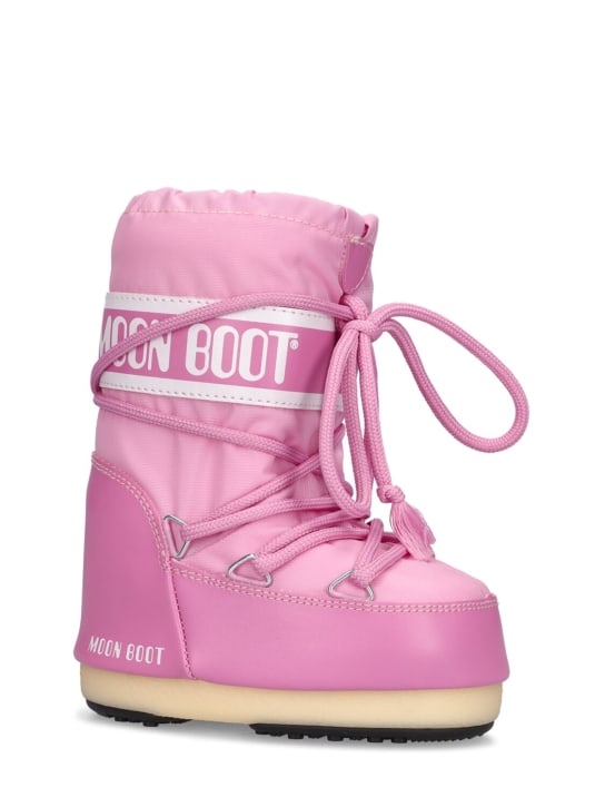 Moon Boot: Icon tall nylon snow boots - Pink - kids-girls_1 | Luisa Via Roma