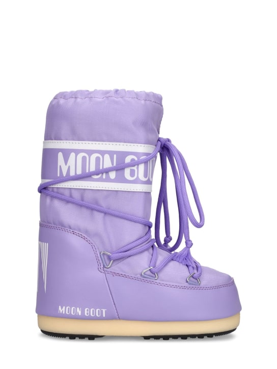 Moon Boot: Icon tall nylon snow boots - Light Purple - kids-girls_0 | Luisa Via Roma