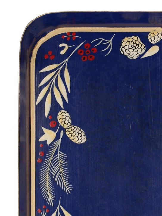 Les Ottomans: Handpainted iron Christmas tray - Blue - ecraft_1 | Luisa Via Roma