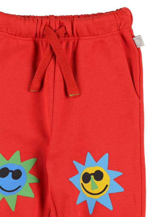 Stella Mccartney Kids: Printed organic cotton sweat pants - Red - kids-boys_1 | Luisa Via Roma