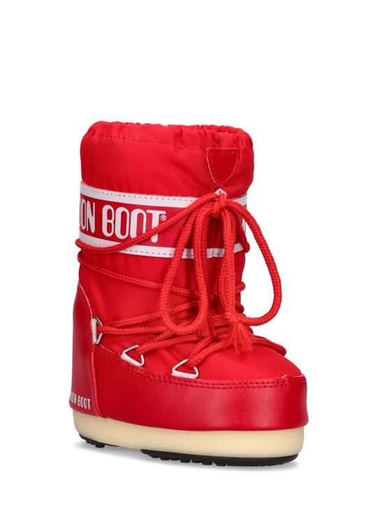 Moon Boot: Icon tall nylon snow boots - Red - kids-girls_1 | Luisa Via Roma