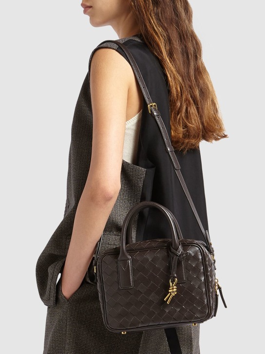 Bottega Veneta: Small Getaway leather top handle bag - Fondant - women_1 | Luisa Via Roma