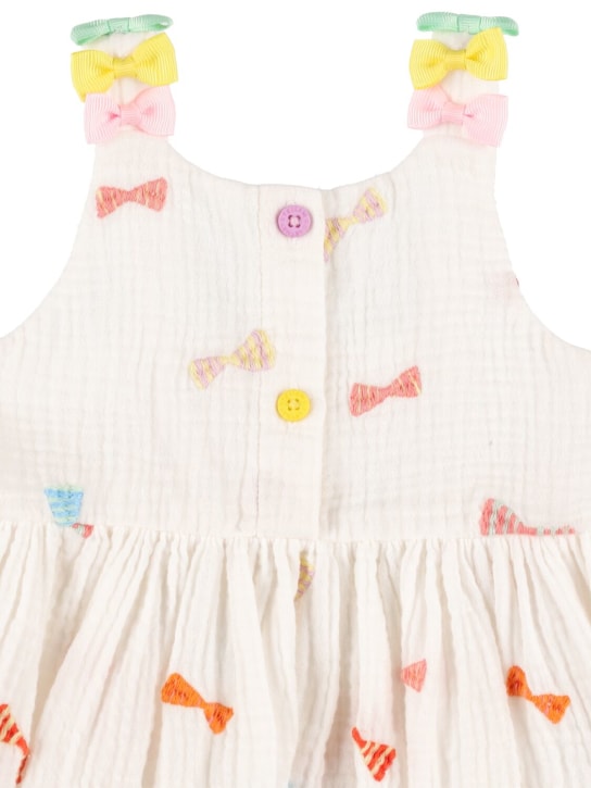 Stella Mccartney Kids: Embossed gauze dress & diaper cover - White - kids-girls_1 | Luisa Via Roma