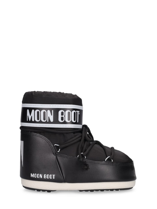Moon Boot: Icon nylon ankle snow boots - Black - kids-girls_0 | Luisa Via Roma