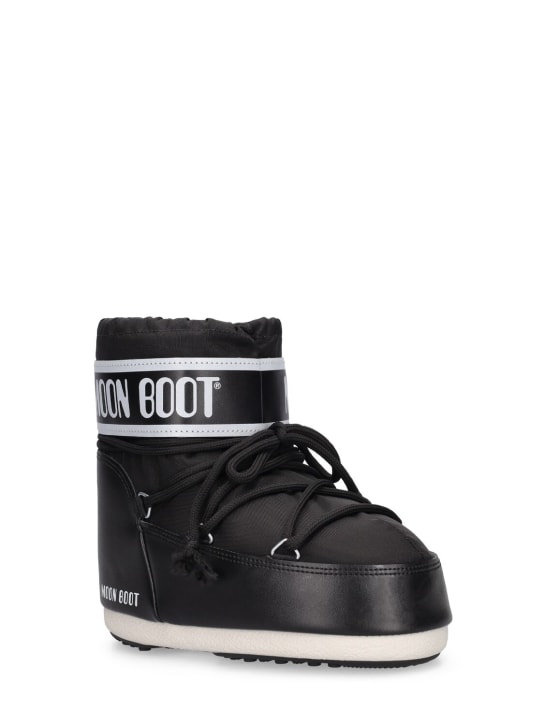 Moon Boot: Icon nylon ankle snow boots - Black - kids-boys_1 | Luisa Via Roma