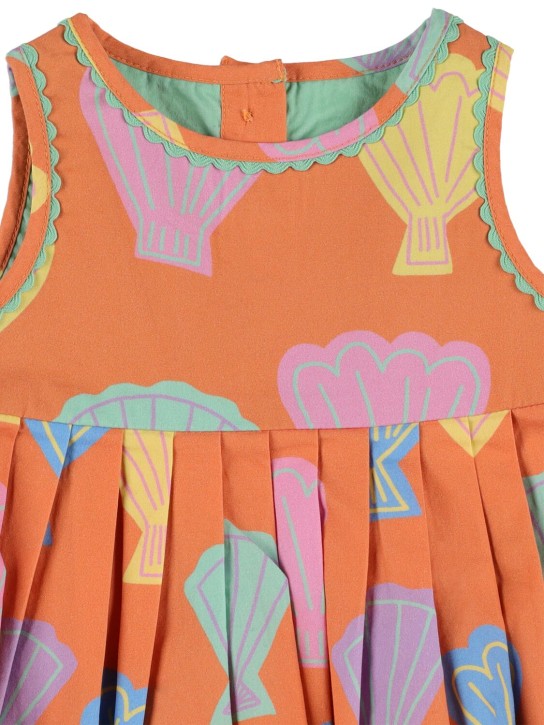 Stella Mccartney Kids: Vestito con culotte in popeline di cotone - Arancione - kids-girls_1 | Luisa Via Roma