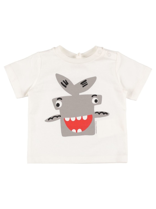 Stella Mccartney Kids: Printed organic cotton jersey t-shirt - White - kids-boys_0 | Luisa Via Roma