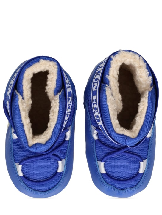 Moon Boot: Crib nylon ankle snow boots - 블루 - kids-girls_1 | Luisa Via Roma