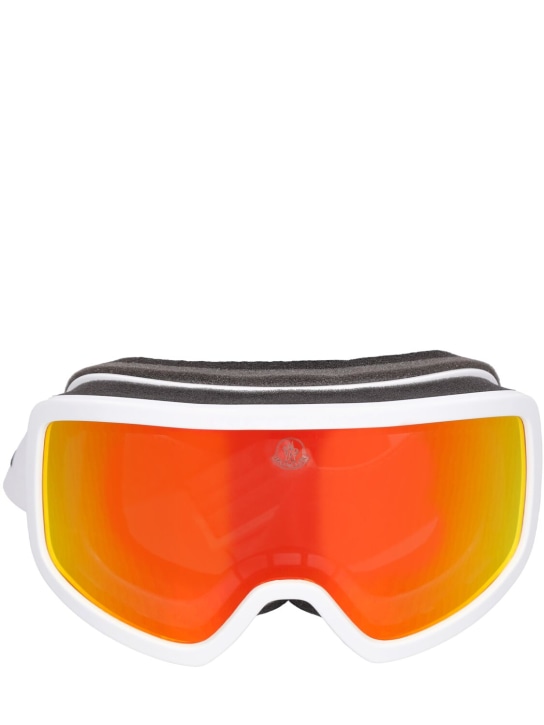 Moncler: Terrabeam ski goggles - Bianco/Rosso - women_0 | Luisa Via Roma