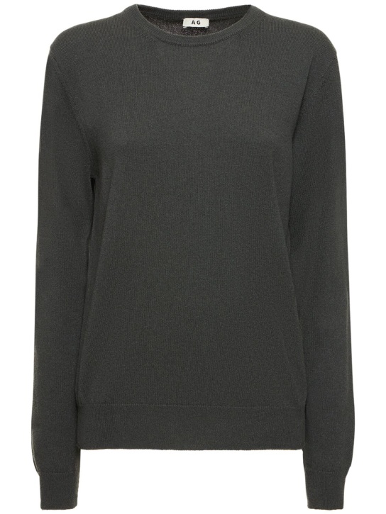 Annagreta: Lorenzo cashmere crewneck sweater - Grey - women_0 | Luisa Via Roma